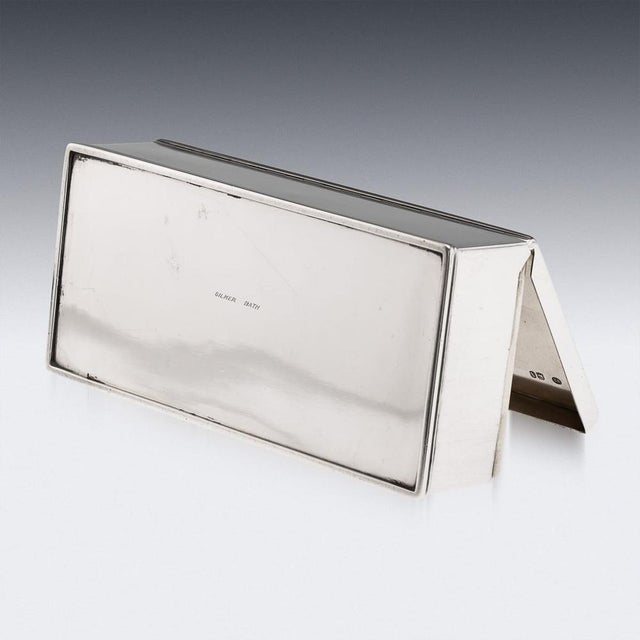 Silver Antique 19th Century English Silver Cigar Box, London, 1876 For Sale - Image 8 of 15