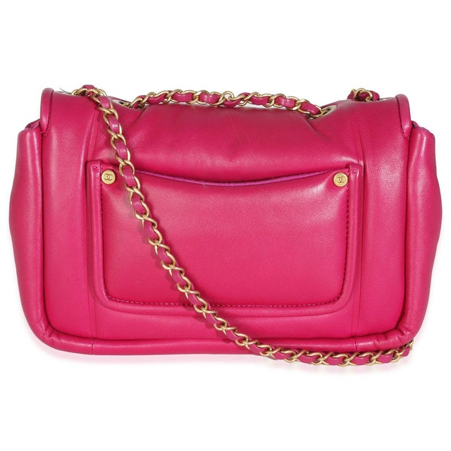Chanel Dark Pink Lambskin Medium Simply Flap Bag For Sale - Image 4 of 9
