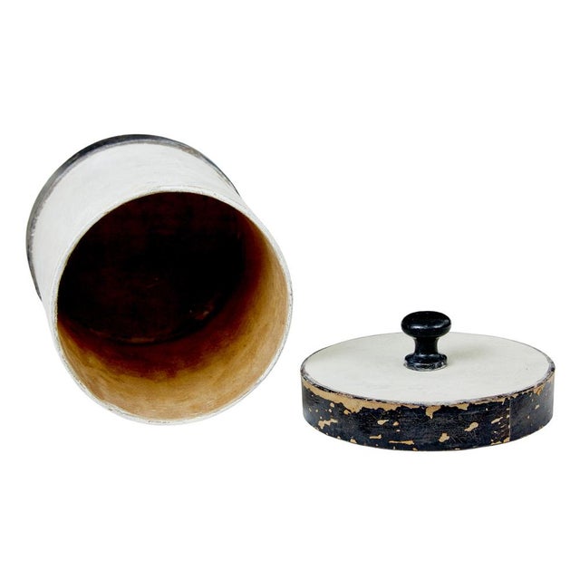 set of 8 1930's scandinavian painted chemist jars circa 1930. good quality set of art deco period chemistry jars made from...