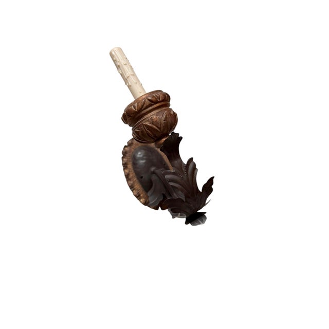 Renaissance 19th C Style Spanish Colonial Giltwood & Wrought Iron Wall Sconce - 1 of 2 For Sale - Image 3 of 3