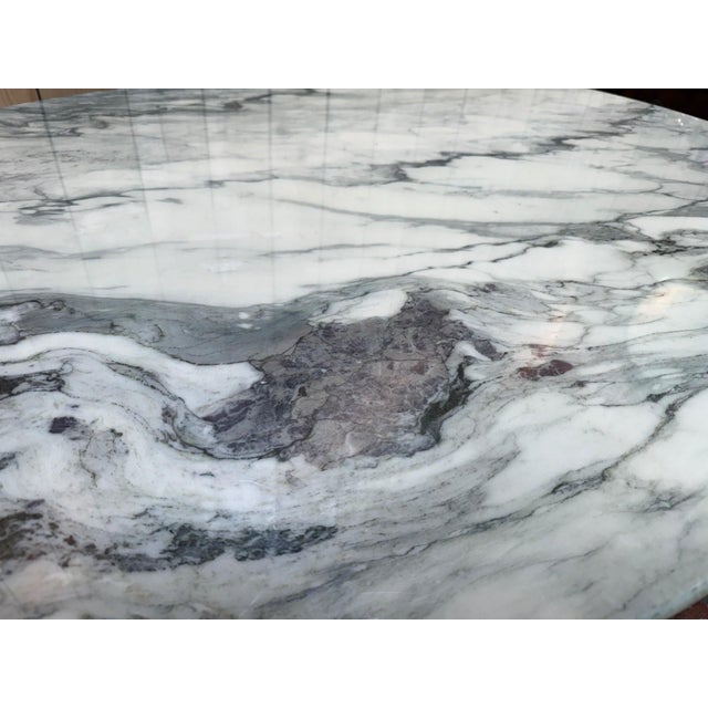 Art Nouveau Cast Iron and Veined Marble Bistro Table, 1900s For Sale - Image 6 of 8