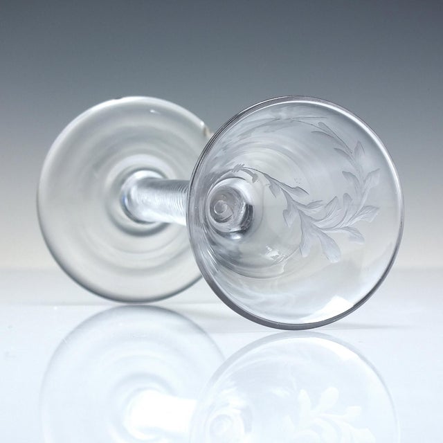 Georgian Multi Spiral Air Twist Wine Glass, C1750 For Sale - Image 8 of 9