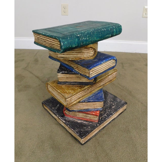Colorful Wood "Stacked Books" End Table Chairish
