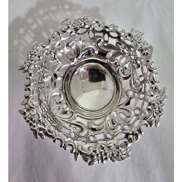 Silver Antique Victorian Sterling Silver Repoussé Trinket Dish from Carrington & Co, 1893 For Sale - Image 8 of 18