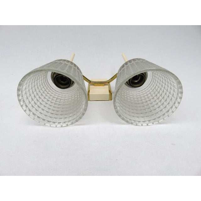 Wall Lights in Brass and Beige, 1950s, Set of 2 For Sale - Image 6 of 18
