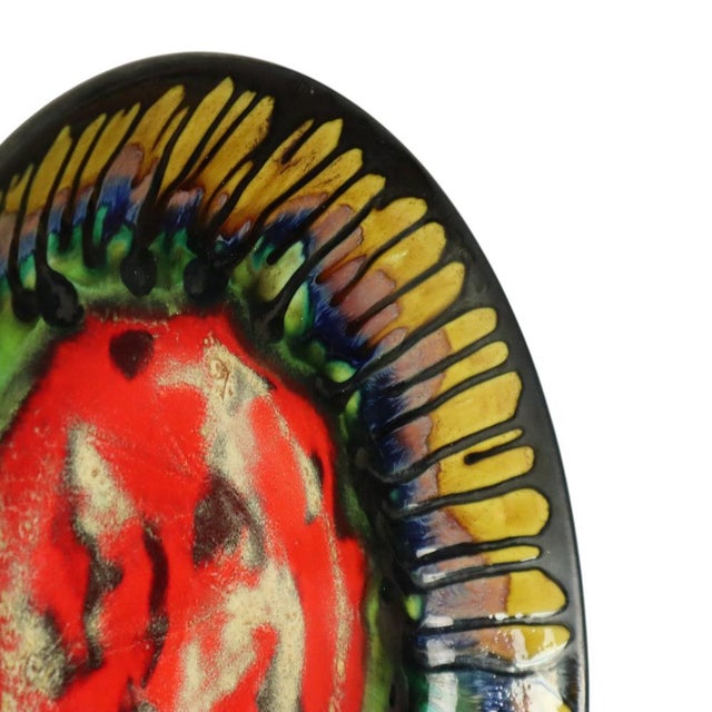 1960s Large Droplet Glazed Ceramic Fruit Bowl or Wall Decoration, 1960s For Sale - Image 5 of 14