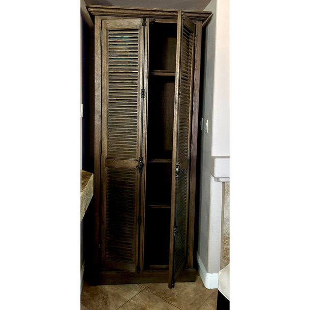 Stylish and functional Restoration Hardware Armoire. Used as wardrobe, kitchen storage, bathroom storage, living room...