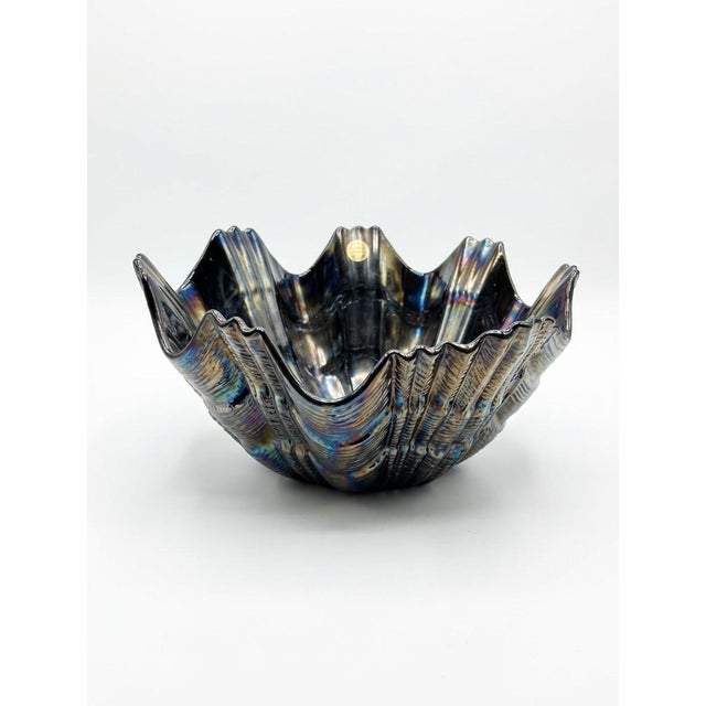 Mid-Century Modern Italian Metallic Luster Shell Bowl by Bertoncello Ceramiche, 1970s For Sale - Image 4 of 4