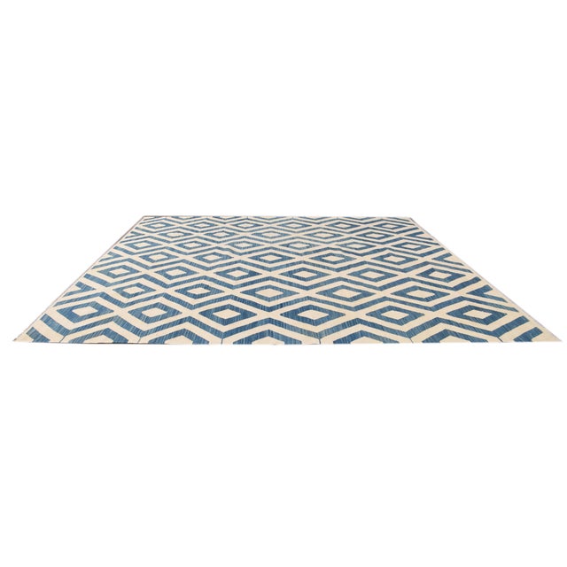 Doris Leslie Blau Vintage Geometric Light Beige Hand-Knotted Wool Rug For Sale - Image 9 of 17