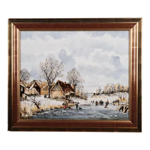 Delft De Porceleyne Fles Royal Delft Hand Painted Porcelain Tile Designed by M. C. Krieger - Painting Attributed to Delft Master Joop De Wit