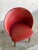 1960s Red Vinyl Barrel Accent Chair With Tapered Wood Legs Mid-Century Modern 1960s For Sale - Image 5 of 11