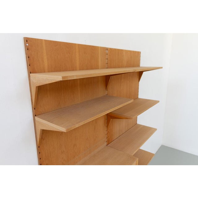 Tan Danish Modern Two-Bay Modular Oak Wall Unit by Poul Cadovius for Cado, 1960s For Sale - Image 8 of 18