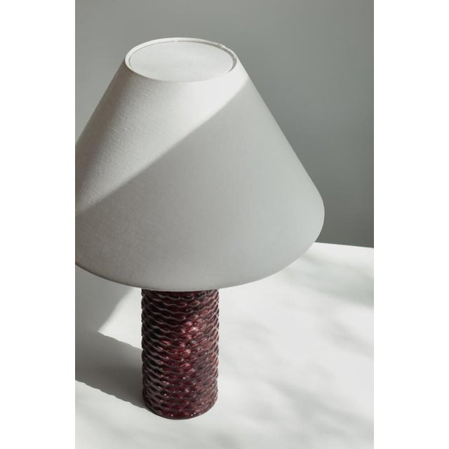 Large Table Lamp in Oxblood Glaze by Axel Salto for Royal Copenhagen, 1958 For Sale - Image 3 of 12
