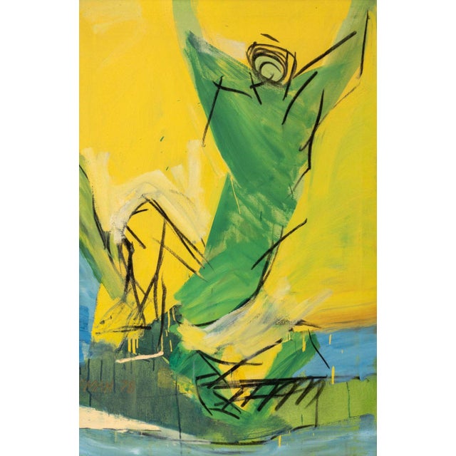 Ellen Hoffman (American, XX-XI), Untitled (Figural Abstraction), Oil on Canvas, 1978, partial signature "FMAN" and dated...