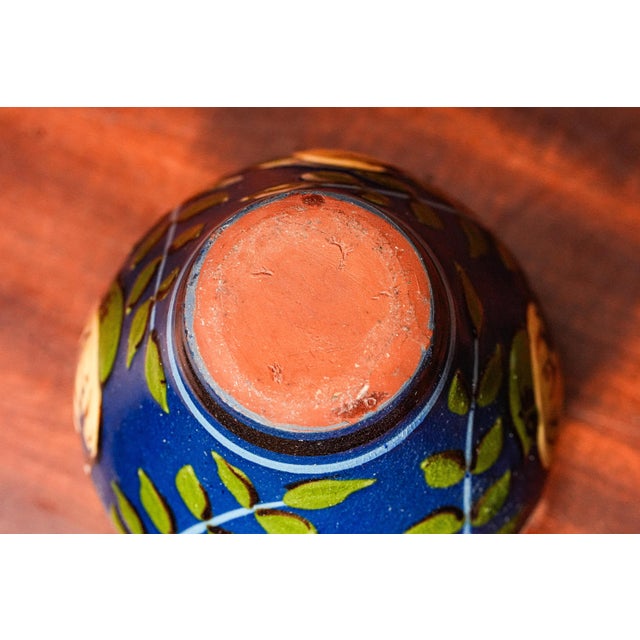 Miniature Colorful Painted Glazed Antique Pottery Art Nouveau Style Vase For Sale - Image 11 of 11
