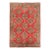 Antique Turkish Oushak-Handwoven With Geometric Design in Red, Brown, Green For Sale