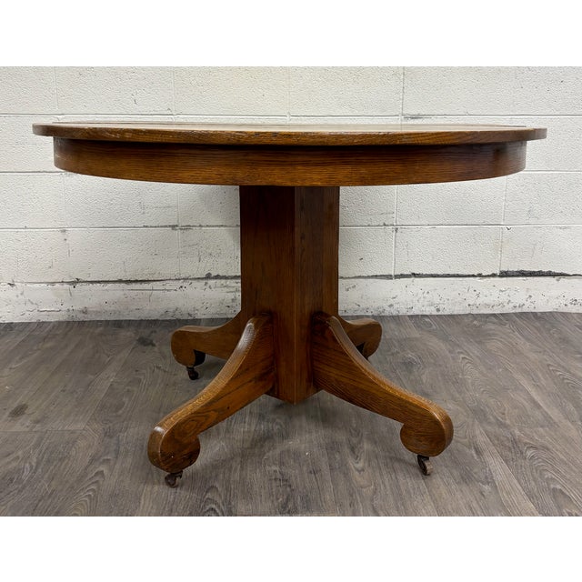 Antique American Empire Style Scroll Foot Pedestal Dining Table Breakfast Table For Sale In Kansas City - Image 6 of 14