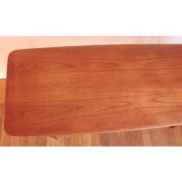 Brown Large Danish Teak Coffee Table, 1950s For Sale - Image 8 of 10