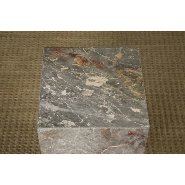 Pink 1980's Post-Modern Pink and Grey Exotic Marble Column Pedestal For Sale - Image 8 of 15