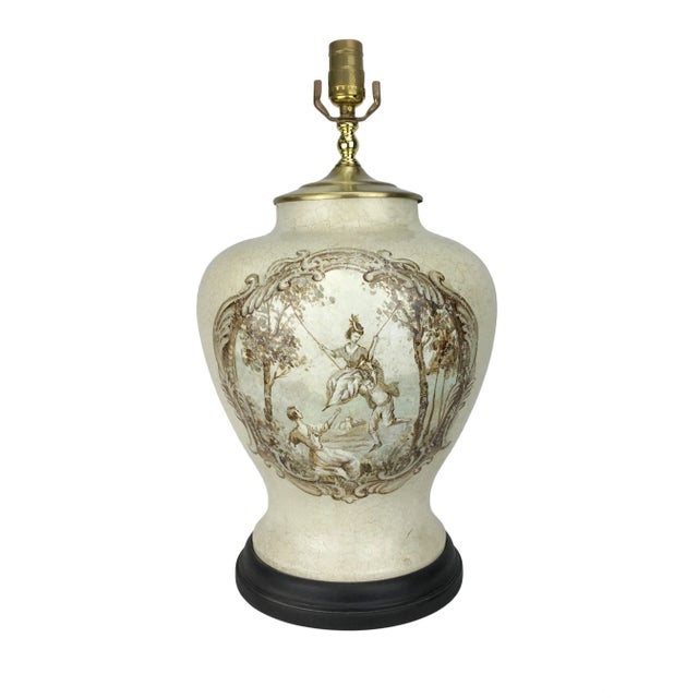 Late 20th Century 20th Century French Hand-Painted Table Lamp For Sale - Image 5 of 9