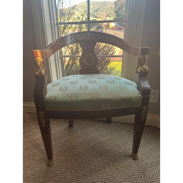 Pair of Empire Style Mahogany Armchairs Early 19th Century For Sale - Image 6 of 9