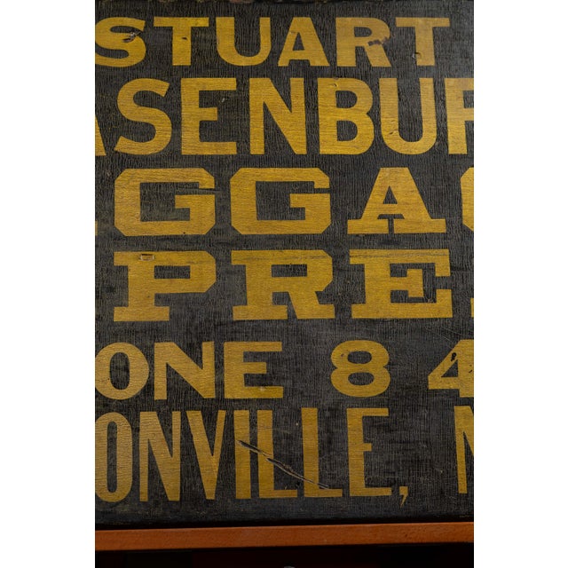 Early 20th Century Antique "Baggage Express" Hand-Painted Wooden Sign For Sale - Image 5 of 7