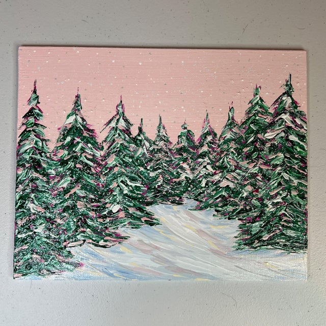 2020s "Snow Fall" Contemporary Original Landscape Painting by Deb Bossert For Sale - Image 5 of 6