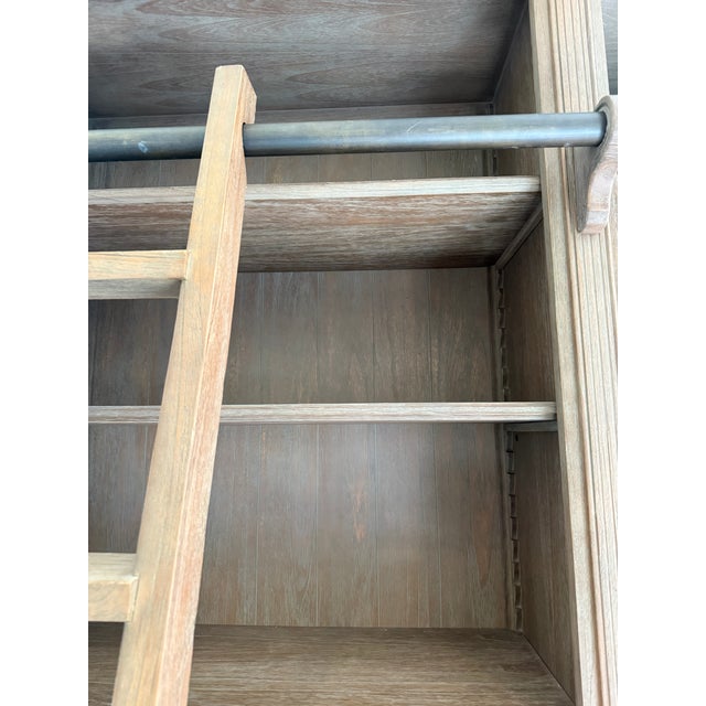 2000 - 2009 Arhaus Library Bookshelf With Ladder For Sale - Image 5 of 7