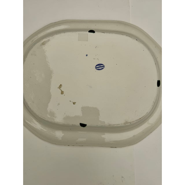Antique Copeland Spode Tower Blue & White Transferware Platter, 17 Inch, Circa 1903 For Sale - Image 17 of 18