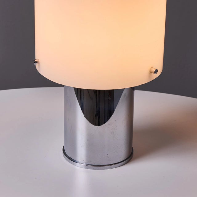 Chrome 1960s Hans Agne Jakobsson Opaline Perspex and Chrome Table Lamp for Markaryd For Sale - Image 8 of 13