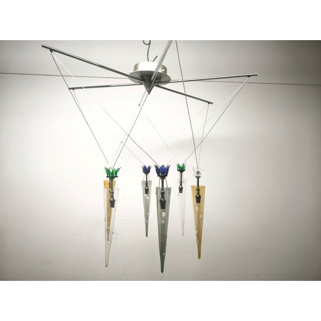 Chandelier with Multicolored Cones by Lamp International, 1990s For Sale - Image 9 of 18