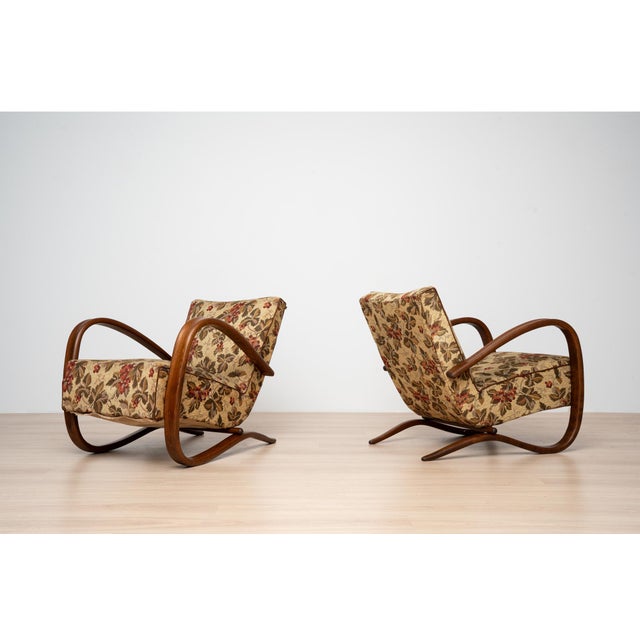 1930s Art Deco H269 Lounge Chairs by Jindřich Halabala, Czechoslovakia, 1930s For Sale - Image 5 of 17