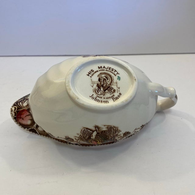 Johnson Bros 1980s ‘His Majesty’ Turkey Gravy Boat For Sale In Richmond - Image 6 of 9