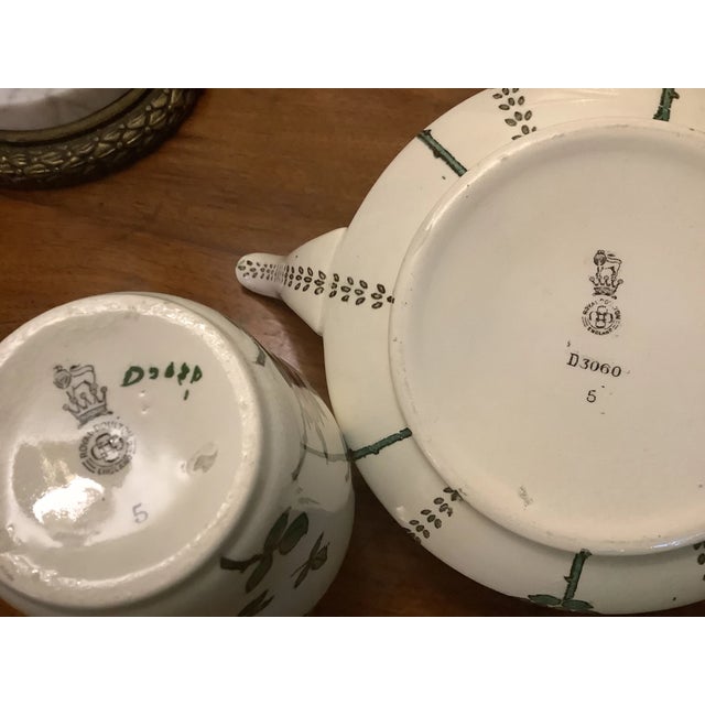 1990s 1990s Royal Doulton Pink Blossoms D3060 Vase & Tea Pot For Sale - Image 5 of 5