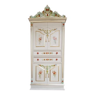 Antique Venetian Style Hand-Painted Armoire For Sale