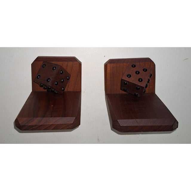 Mid-Century Cube Bookends in Teak, 1960s, Set of 2 For Sale - Image 4 of 5