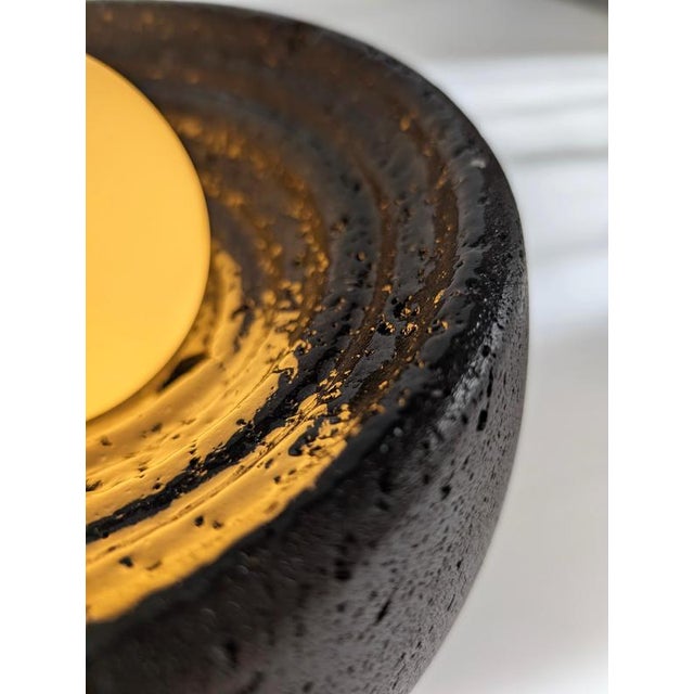 Caldera Partially Glazed Lava Stone Table Lamp by Clemence Birot For Sale - Image 18 of 18