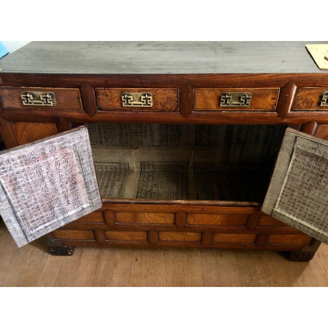 Wood 19th C. Antique Korean Joseon Dynasty Zelkova “Dragon Wood” Scholars Stationary Chest, Documented For Sale - Image 7 of 13