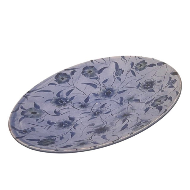 2000 - 2009 Vintage Moroccan Safi Ceramic Floral Platter by M. Reda Dbila For Sale - Image 5 of 11