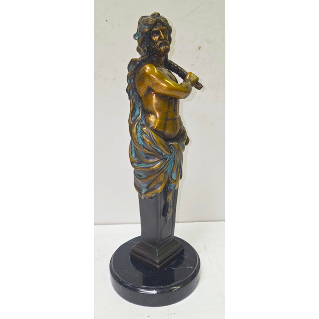Mediterranean Bronze Statue of Zeus – 13" For Sale - Image 3 of 3