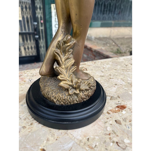 Late 20th Century Late 20th Century Large Cherub Putti Bronze Candlestick by Decorative Crafts Inc Hand Crafted Imports For Sale - Image 5 of 12