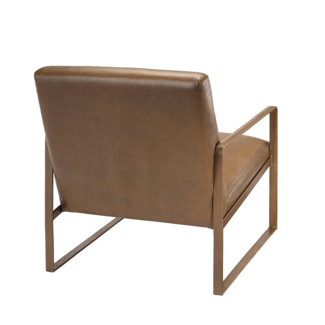 Hemingway Accent Chair, Truffle Leather For Sale In Los Angeles - Image 6 of 10