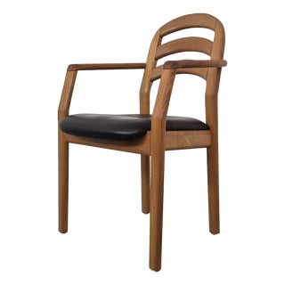 Danish Teak and Leather Armchair from Dyrlund, Denmark, 1970s For Sale
