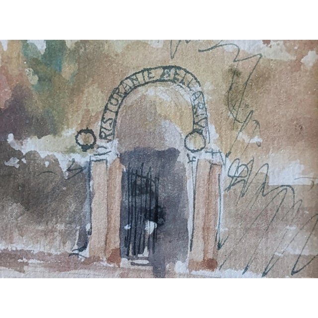Vintage Rodolfo Marma Signed Original Framed Watercolor "Firenze" For Sale - Image 4 of 7