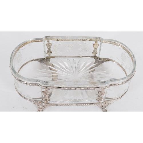 Antique French Silver Plated Louis Revival Cut Crystal Centrepieces, 1860, Set of 2 For Sale - Image 16 of 18