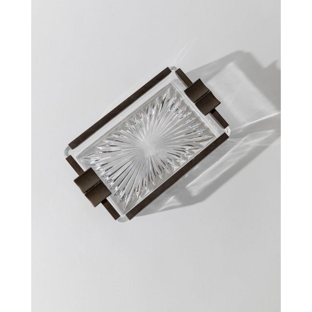 Art Deco Ashtray in Crystal Glass and Metal, Italy, 1930s For Sale - Image 4 of 11