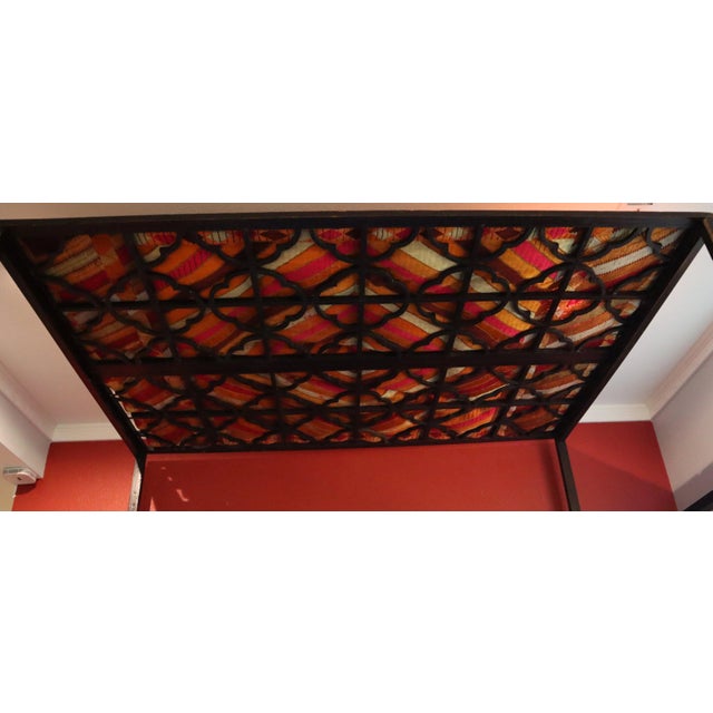 Ornate Hand Carved Chinese Canopy Wedding Bed With Mirrored Sideboard For Sale - Image 14 of 15