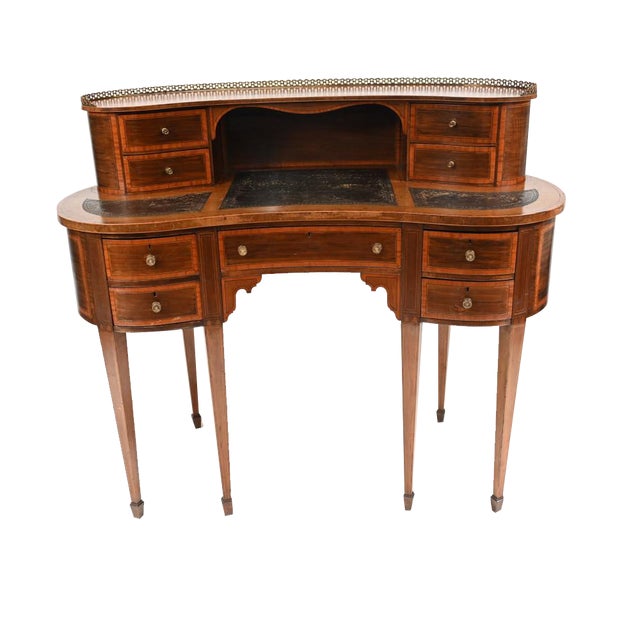 Edwardian Kidney Bean Desk Writing Table, 1890s For Sale