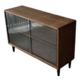 Walnut Veneer Display Cabinet, 1960s For Sale