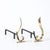 Pair of Mid-Century Curvilinear Polished Brass Andirons With Gunmetal Fittings For Sale - Image 9 of 11